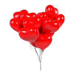 Red Balloons isolated on white background