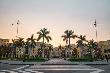 Main square of Lima Peru. Copy space