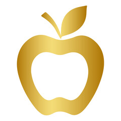 golden apple isolated on white