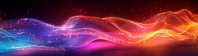 Obraz premium Create a digital painting of a glowing, multicolored wave of energy