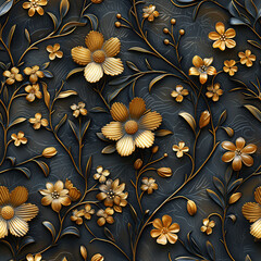 Mughal flower seamless traditional pattern on color background
