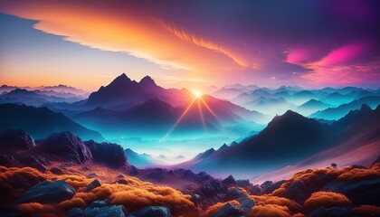 unique abstract background dynamic scene vibrant colors ethereal light fascinating effect