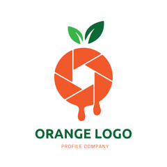Orange logo design for brand company or identity