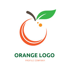 Orange logo design for brand company or identity