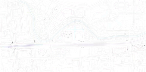 Detailed vector sketch illustration of modern city layout site plan map design