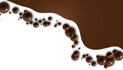 brown sweet chocolate bubbles on a white background. Huge pile of chocolate candies background	
