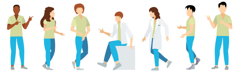  Medical clinic. A group of nurses and doctors. Doctors and nurses.