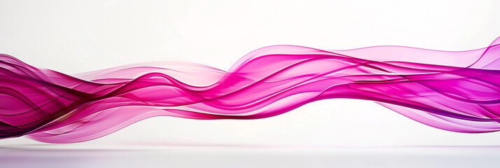 A bright magenta wave, lively and vibrant, undulating elegantly across a white backdrop, captured in an ultra high-definition format.