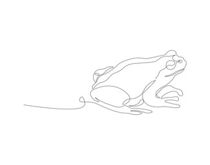 Continuous line drawing of frog. One line of cowboy frog. Amphibian animal concept continuous line art. Editable outline.