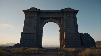 Obraz premium Isolated gateway set on a clear backdrop - Generative AI