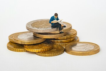 businessman with coins