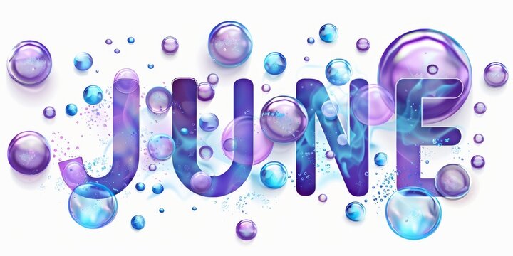 soft blue and purple text "JUNE" on white background, with bubbles around the word Generative AI