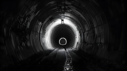 Illustration of a dark tunnel with no light to represent hopelessness.


