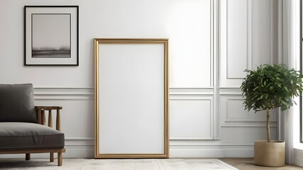 Fototapeta premium Mock up frames with armchair 
