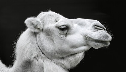 Fototapeta premium camel close up head on black background
