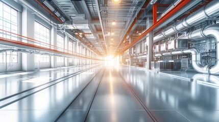 Fototapeta premium Professional industrial warehouse heating and cooling system installation service
