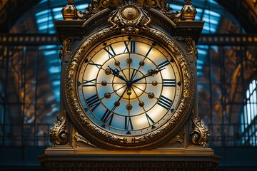 Golden clock of the museum D'Orsay