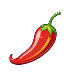 Red hot chilly pepper food ingridient on white