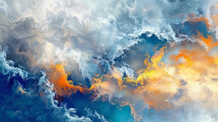 heavenly abstract painting depicting celestial skies thoughtprovoking artwork in art gallery digital illustration