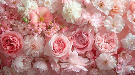 A vibrant close-up showcasing a variety of pink flowers in full bloom, embodying the beauty and delicacy of nature.