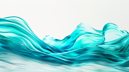 A vivid aqua wave, flowing fluidly over a pure white background, rendered in stunningly clear ultra high-definition.