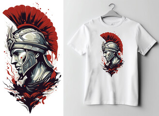 Roman or Greek soldier,  t-shirt or tattoo design