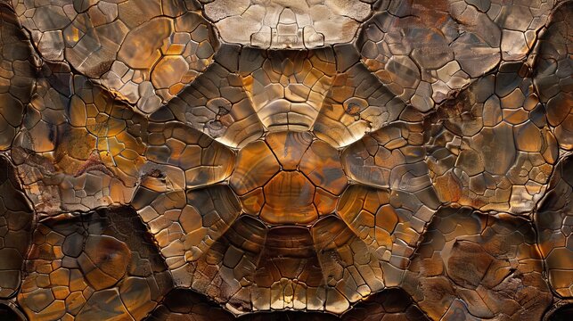 intricate turtle shell pattern in earthy tones wildlife inspired abstract background
