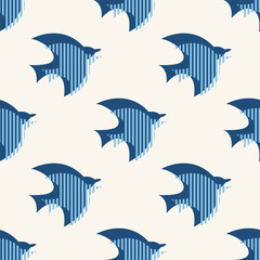 Scandinavian seamless pattern with birds