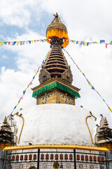 buddha eyes at buddhist style stupa