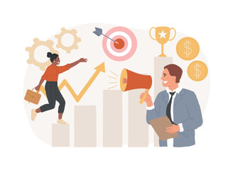 Business coaching isolated concept vector illustration.