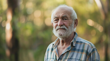 Retrato de um homem velho ao ar livre - obrazy, fototapety, plakaty