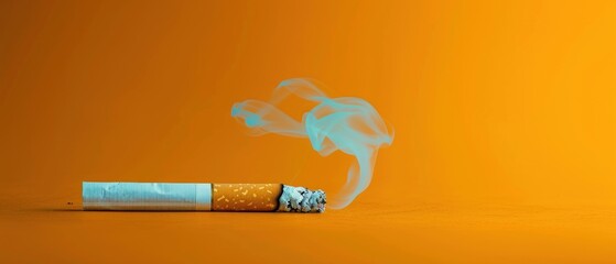 Construct a minimalist, professional blank mockup, highlighting the importance of quitting smoking in maintaining professionalism.
