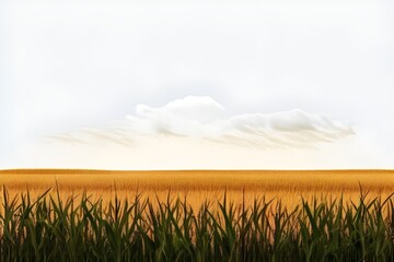 A transparent background with a solitary cornfield - Generative AI