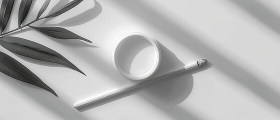 Fashion a minimalist blank mockup, symbolizing professionalism and the commitment to quit smoking for a healthier life.