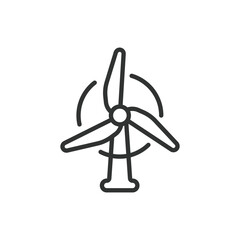 Windmill energy, in line design. Windmill energy, windmill, energy, wind, turbine, power on white background vector. Windmill energy editable stroke icon.