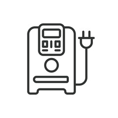 UPS in line design. UPS, Uninterruptible, Power, Supply, Backup, Battery, Energy on white background vector. UPS editable stroke icon.