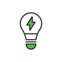 Lamp, in line design, green. Lamp, Light, Bulb, Illuminate, Lighting, Fixture, Glow on white background vector. Lamp editable stroke icon.