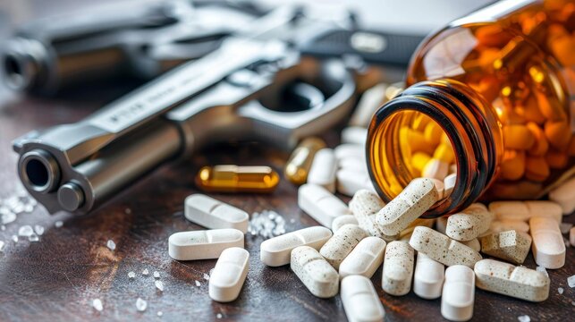 Various narcotics displayed. illegal to purchase, possess, or distribute according to law