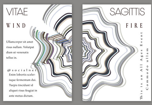 Flyer A4 with Futuristic Colored Abstract Geometric Shape