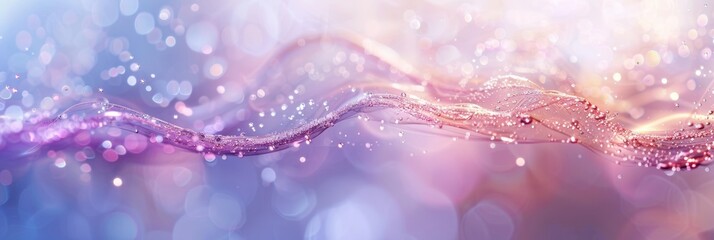 Abstract pastel background with sparkles and smooth wavy lines