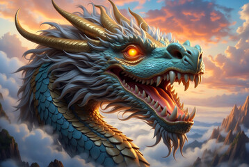 A profile picture of a Chinese dragon