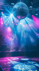 Disco Ball Sparkles at Vibrant Nightclub Party