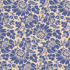 Flowers pattern, floral illustration. Fabric design.
