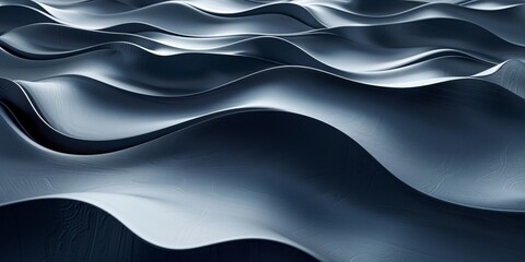 Abstract background formed from Black 3D Undulating lines.