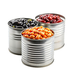 Canned bean on white background,png