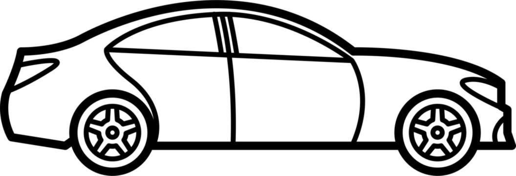 Car Vector Outline Illustration