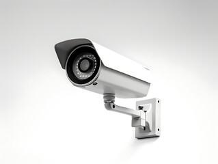 3d rendering of security camera on white background with soft shadow