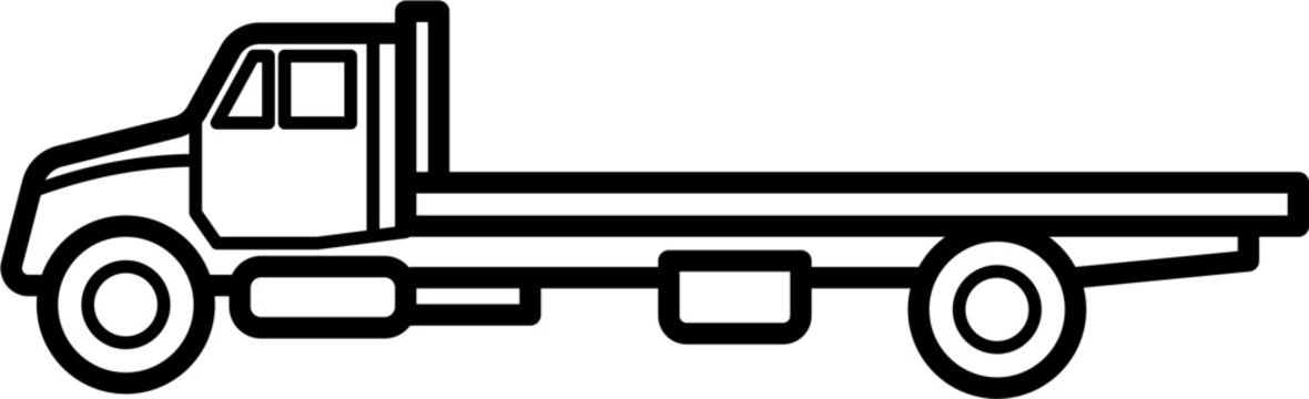 recommend clip art: Tow Truck Vector Outline Illustration