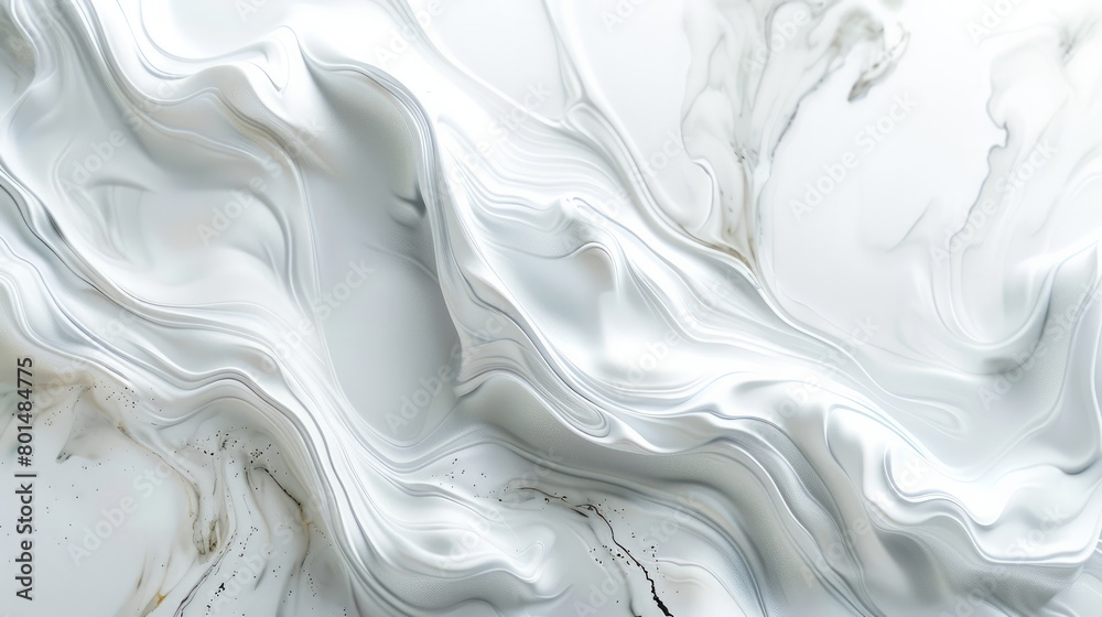 Poster The image is a white and grey abstract painting of a wave. The painting has a sense of movement and fluidity, with the white and grey colors blending together to create a sense of depth and texture