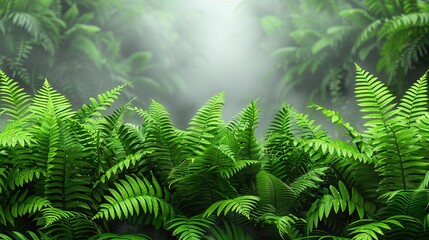   A verdant woods abound in many foliage species, illuminated by a radiant beams from beyond